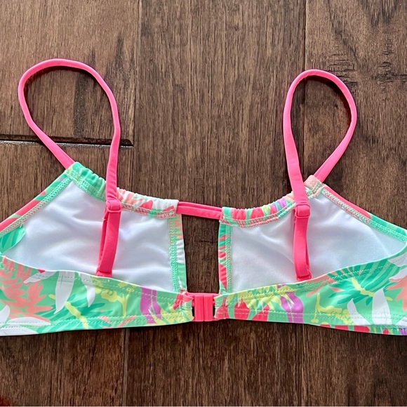 Zara Kids Girls Bikini Set Exotic Swimsuit Pink & Green Floral Design 11 12 - Picture 7 of 16